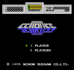 Seicross title screen for NES
